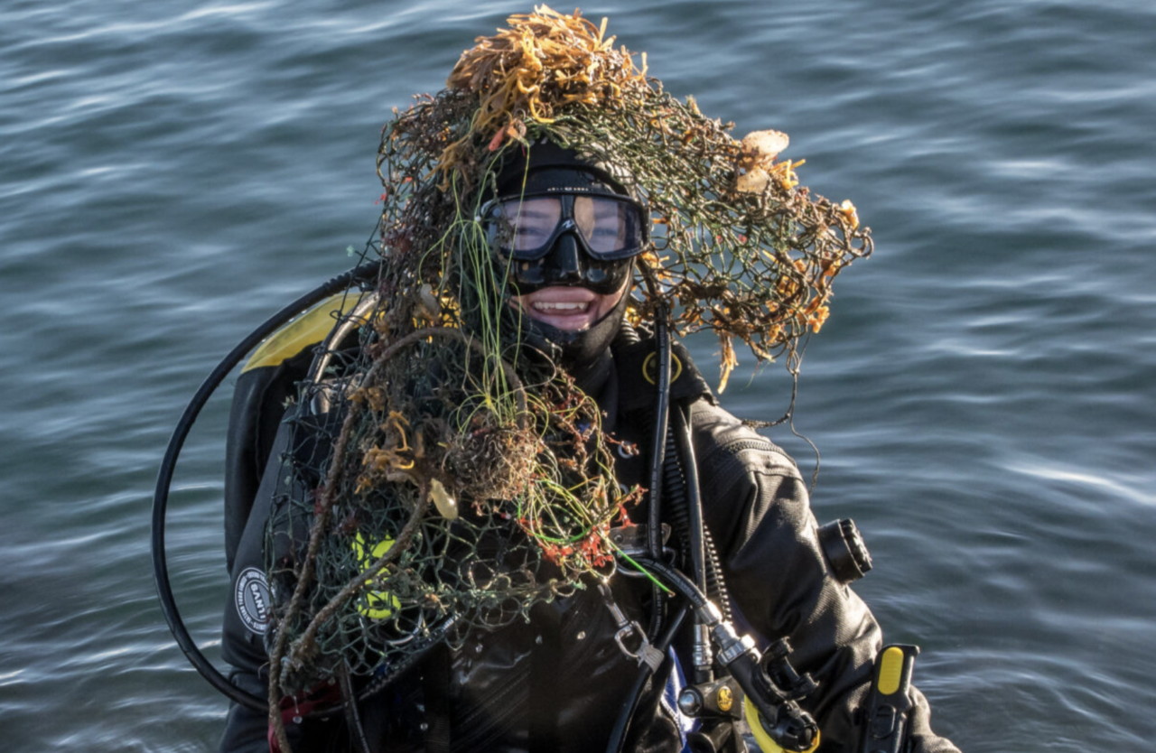 Ghost fishing beneath the surface